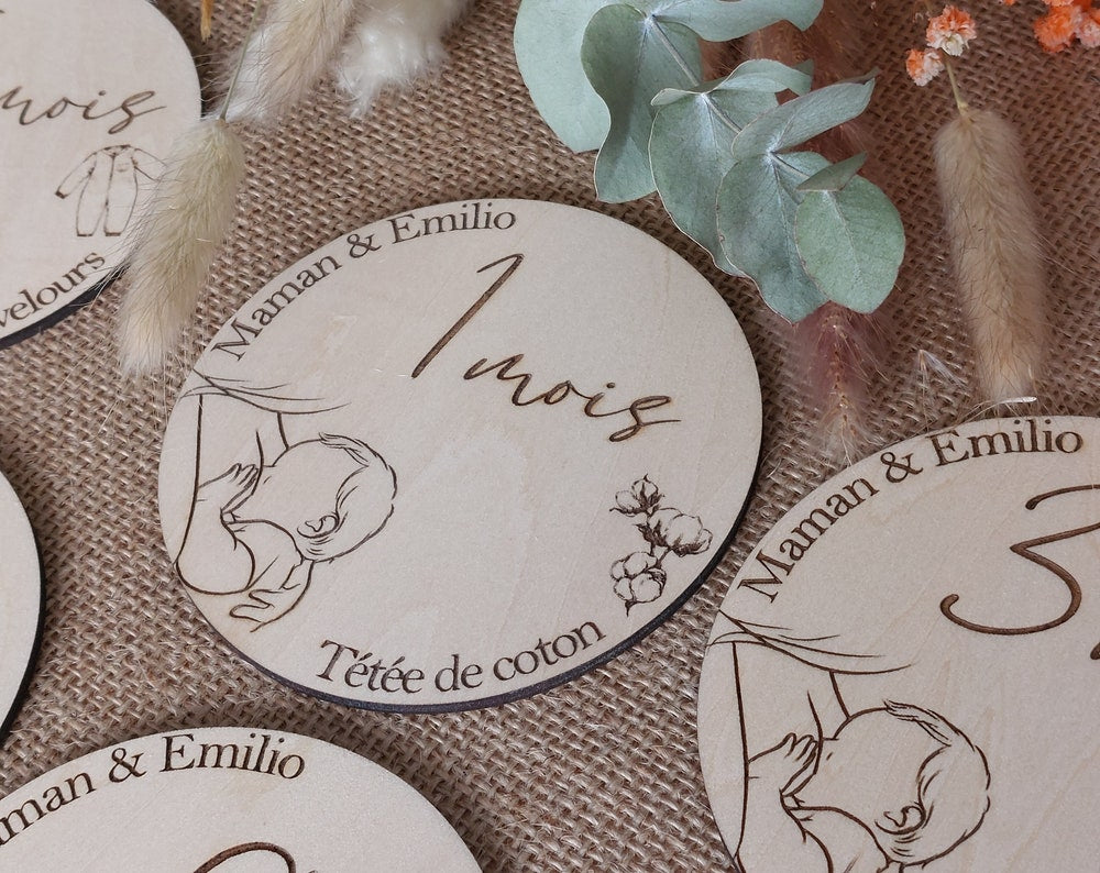 Cartes étapes bébé personnalisées