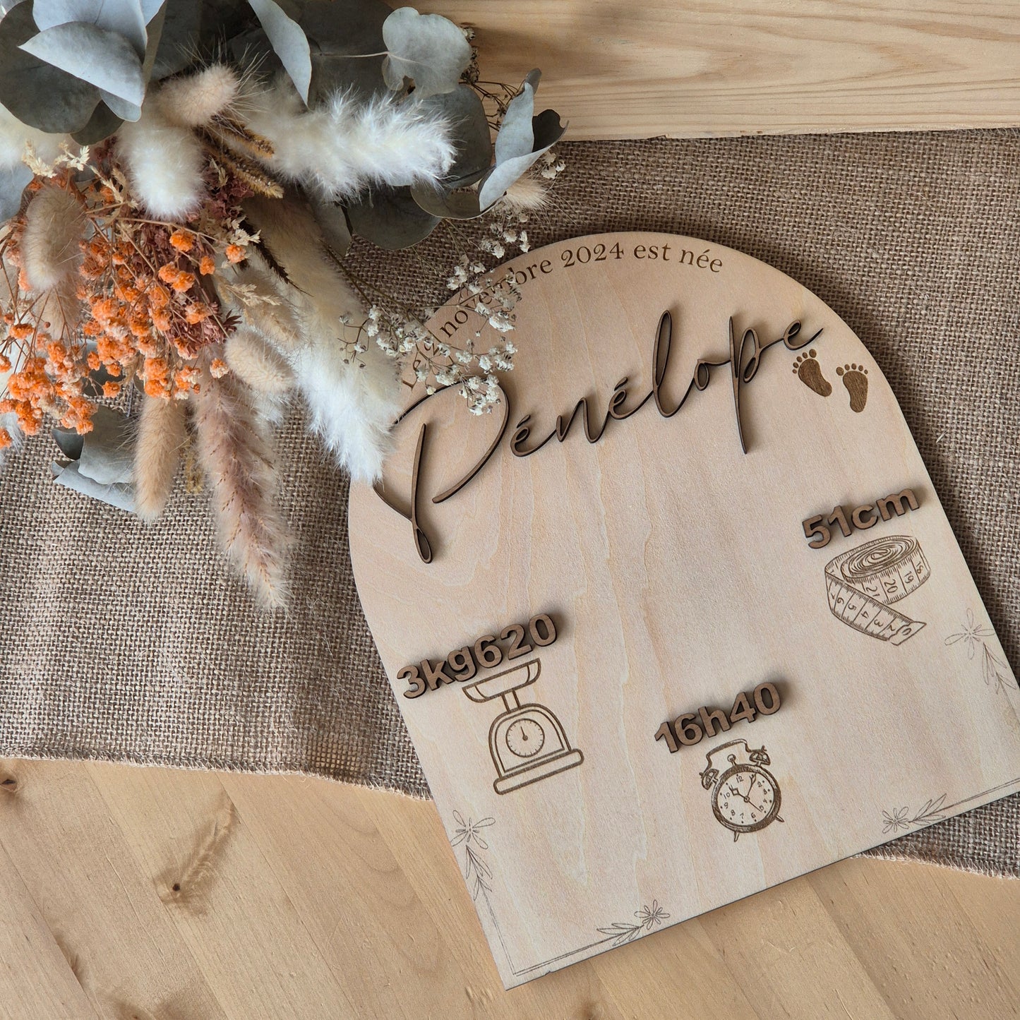 Pancarte de Naissance Personnalisée